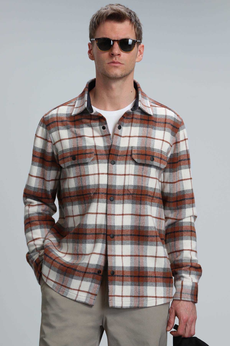 Lufian Erkek Armas Basic Regular Fit Gömlek 112010636 Kiremit Kiremit
