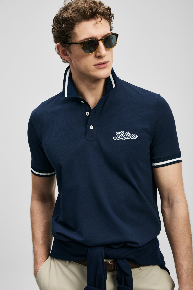 Lufian Erkek Artos Smart Polo T-Shirt 111040249 Lacivert Lacivert