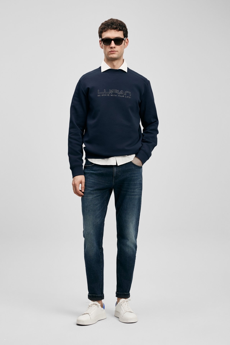 Lufian Erkek Benedıc Smart Slim Fit Jean Pantolon 111200222 Koyu Lacivert Koyu Lacivert
