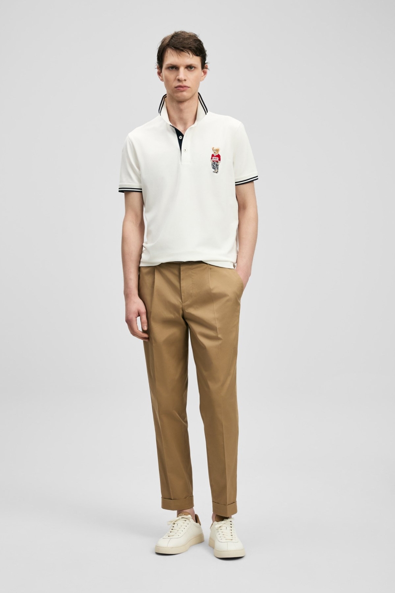 Lufian Erkek Brady Smart Polo T-Shirt 111040245 Kırık Beyaz Kırık Beyaz