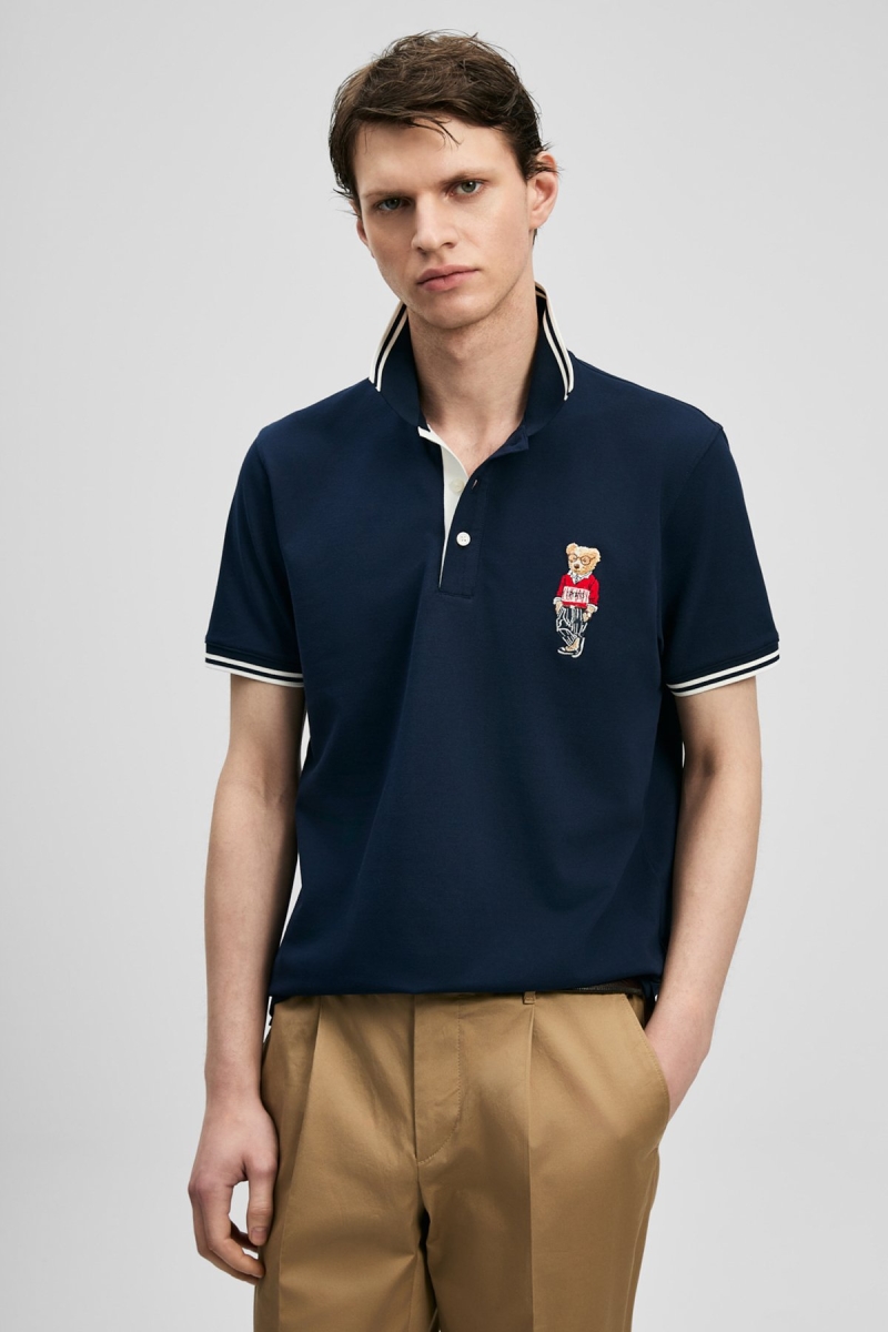 Lufian Erkek Brady Smart Polo T-Shirt 111040245 Lacivert Lacivert