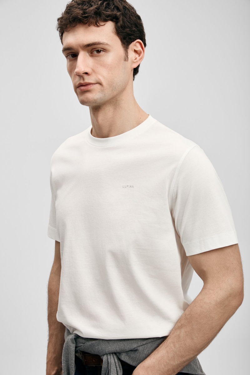 Lufian Erkek Bran Modern Grafik T-Shirt 111020321 Kırık Beyaz Kırık Beyaz