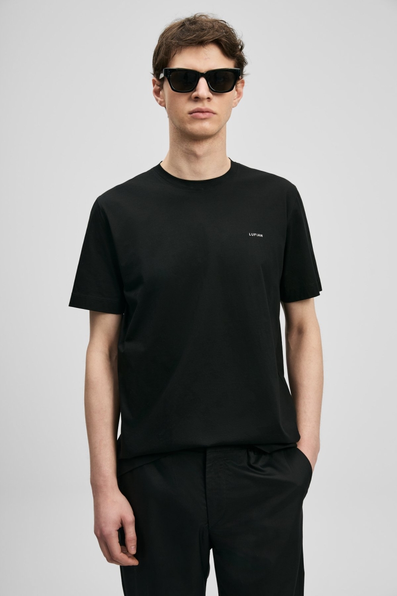 Lufian Erkek Bran Modern Grafik T-Shirt 111020321 Siyah Siyah