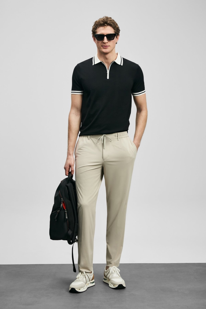 Lufian Erkek Calep Smart Slim Fit Chino Pantolon 111190357 Bej Bej