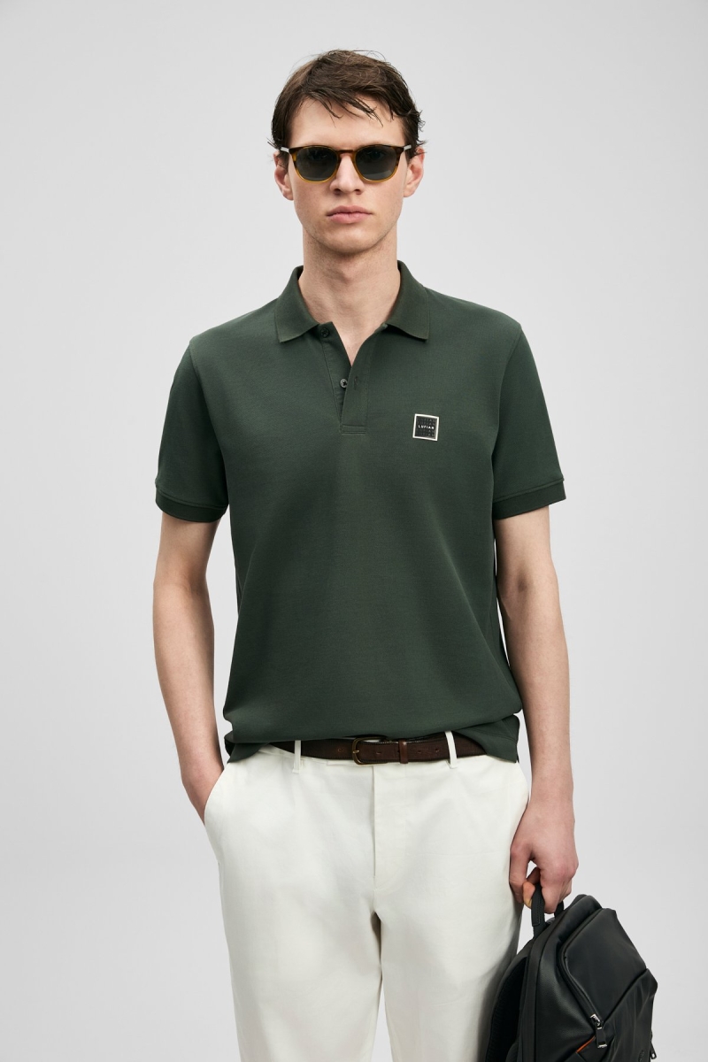 Lufian Erkek Carter Smart Polo T-Shirt 111040233 Haki Haki