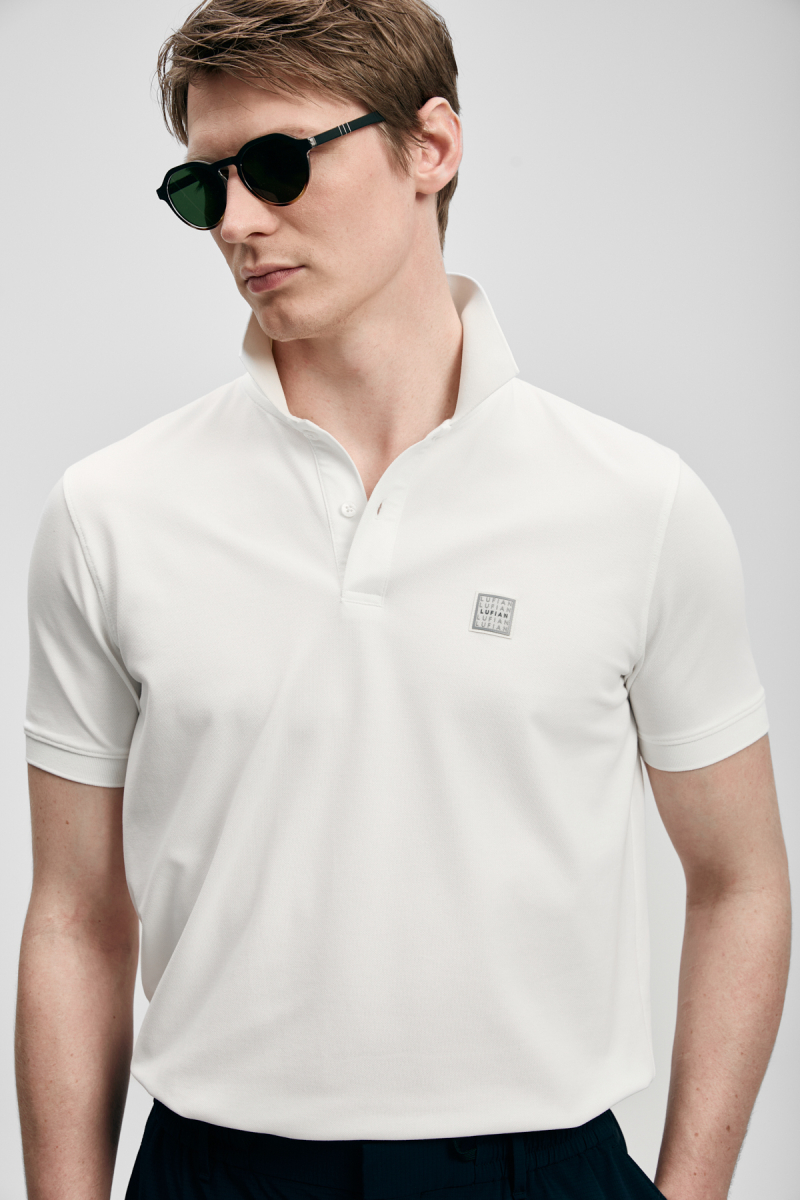 Lufian Erkek Carter Smart Polo T-Shirt 111040233 Kırık Beyaz Kırık Beyaz