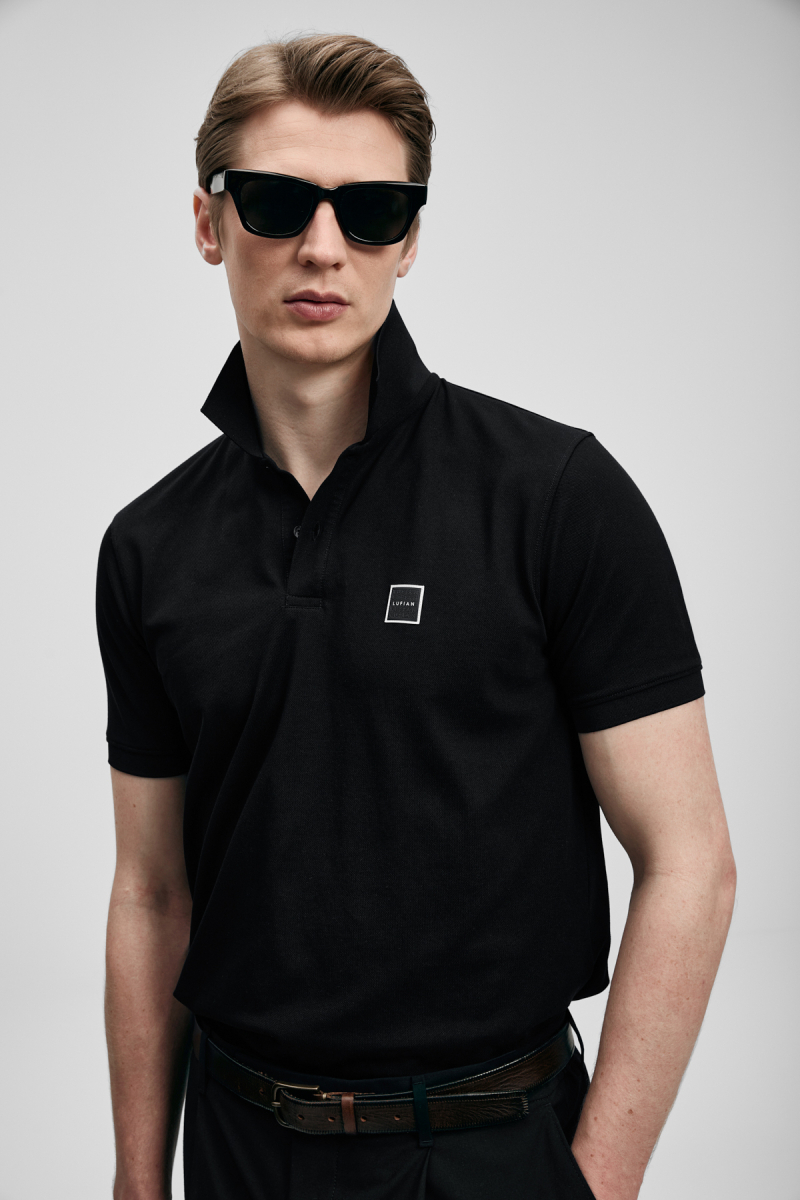 Lufian Erkek Carter Smart Polo T-Shirt 111040233 Siyah Siyah