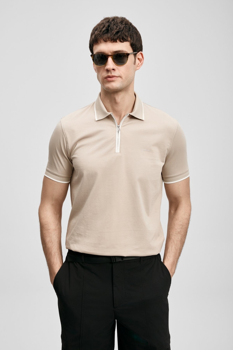 Lufian Erkek Chase Smart Polo T-Shirt 111040236 Bej Bej