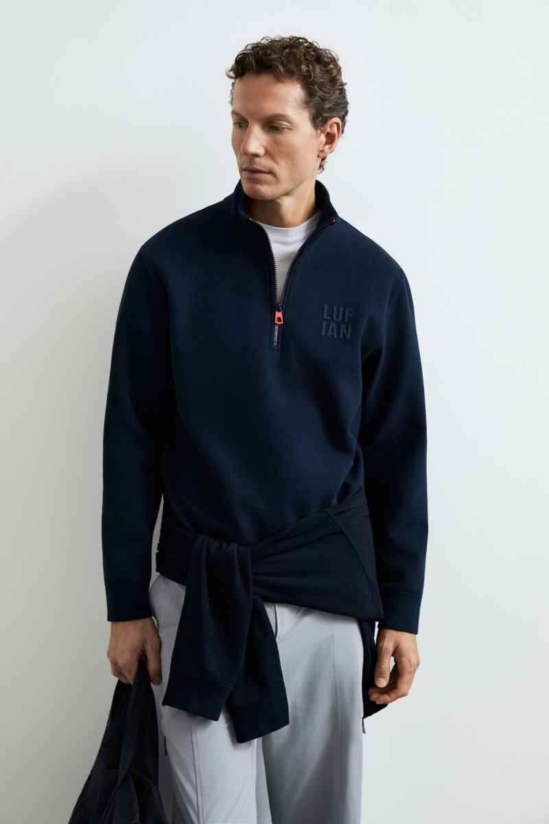 Lufian Erkek Chase Sweatshirt Lacivert Lacivert