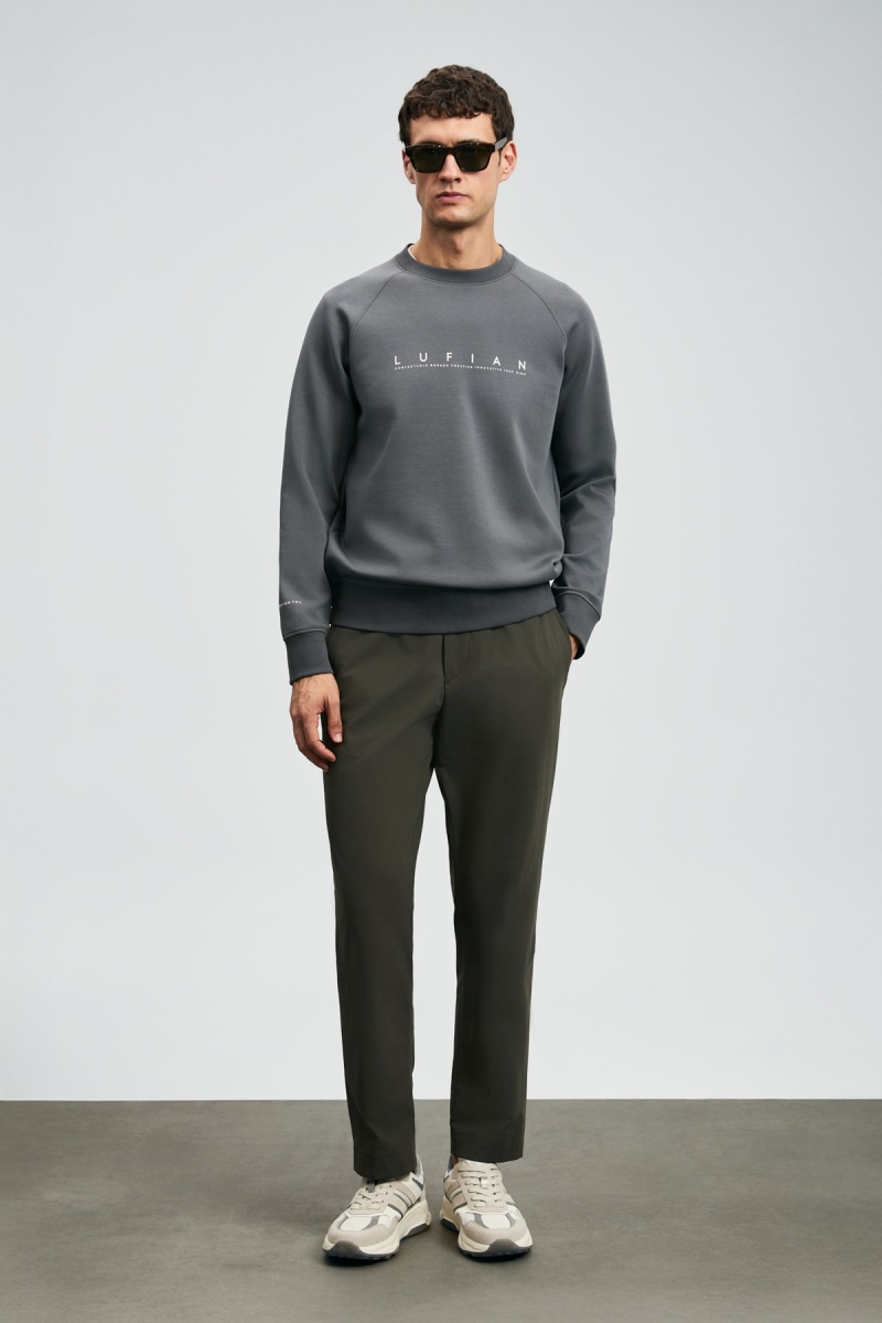 Lufian Erkek Cooper Sweatshirt 112030177 Koyu Gri Koyu Gri