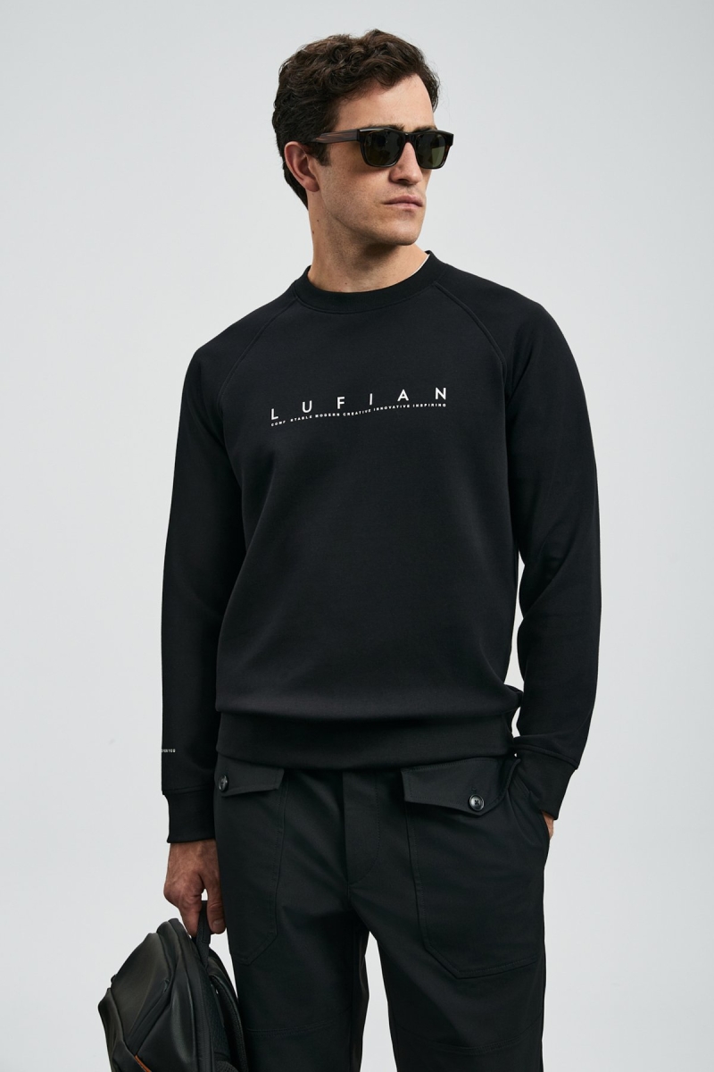 Lufian Erkek Cooper Sweatshirt 112030177 Siyah Siyah