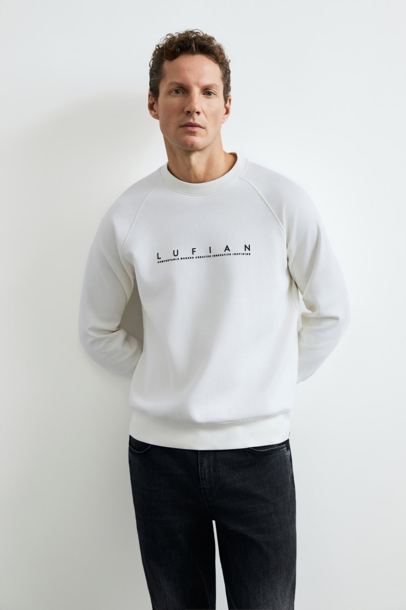 Lufian Erkek Cooper Sweatshirt 112030198 Kırık Beyaz Kırık Beyaz