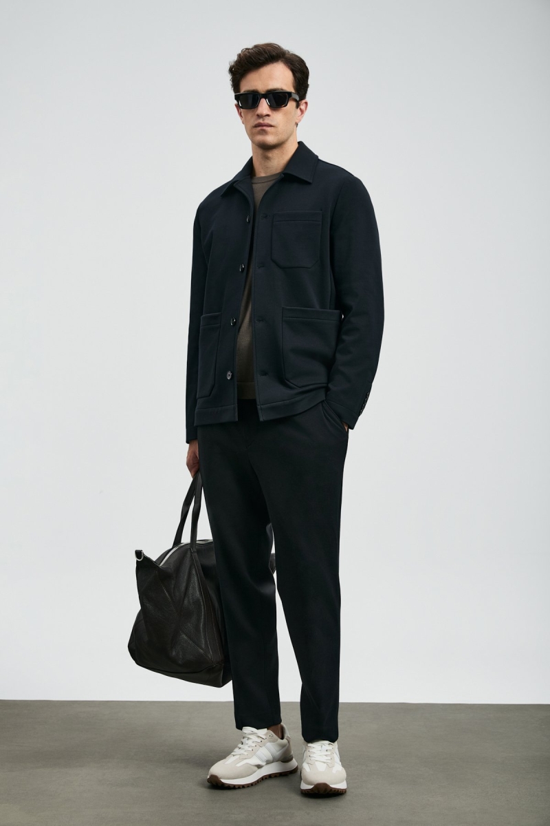 Lufian Erkek Copernı Smart Slim Fit Chino Pantolon 112190339 Siyah Siyah