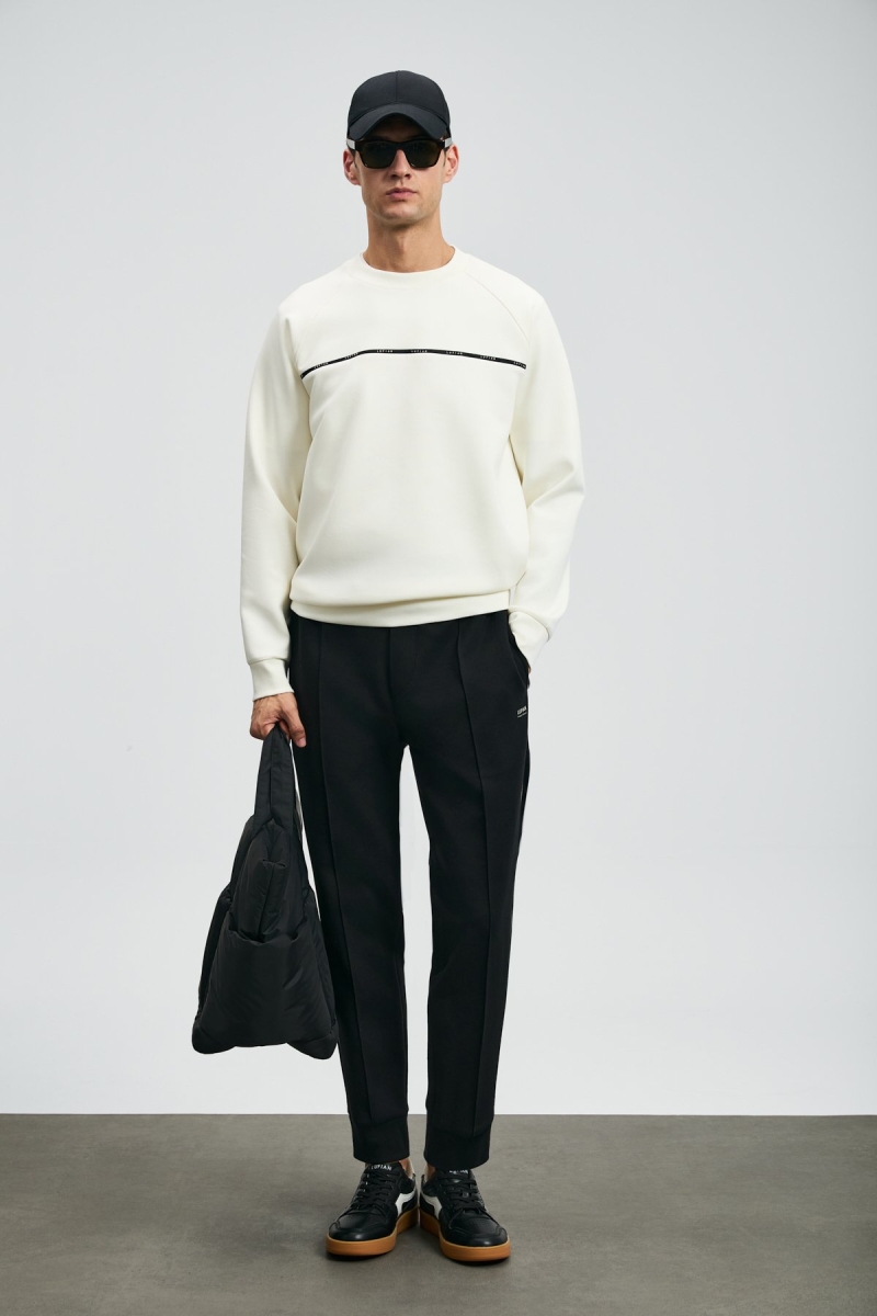 Lufian Erkek Cosmo Sweatshirt 112030181 Kırık Beyaz Kırık Beyaz