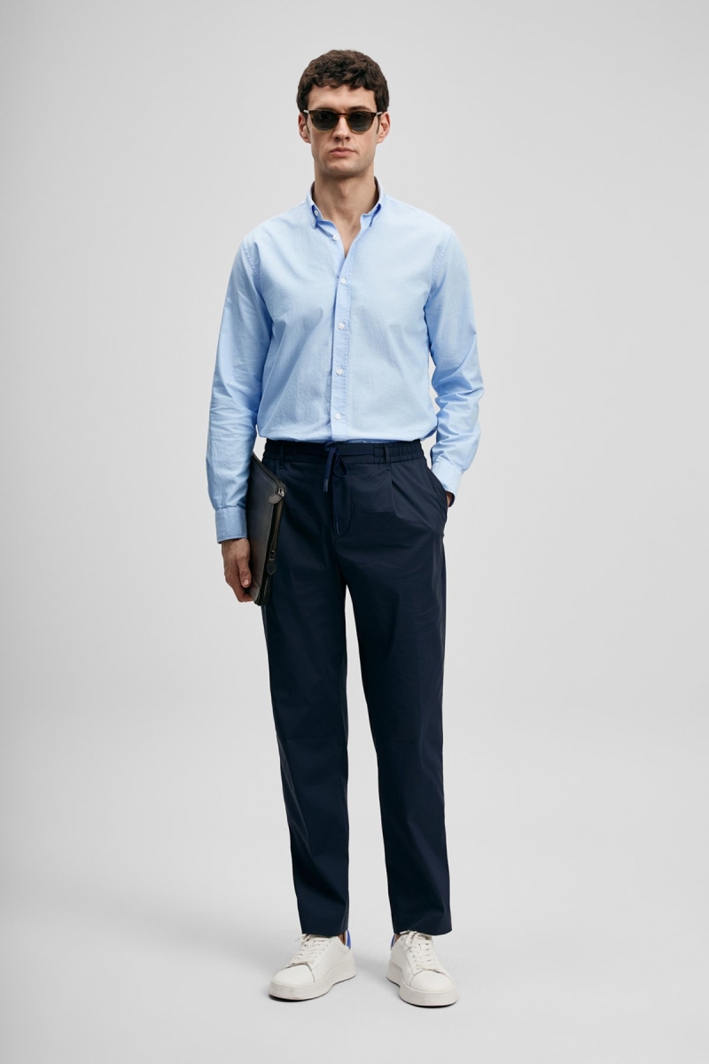 Lufian Erkek Danıel Basic Regular Fit Gömlek 111010677 Mavi Mavi