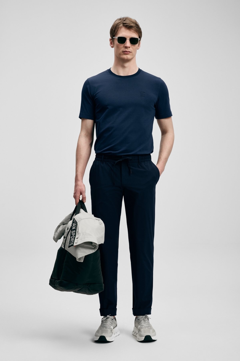 Lufian Erkek Daxon Smart Slim Fit Chino Pantolon 111190359 Lacivert Lacivert