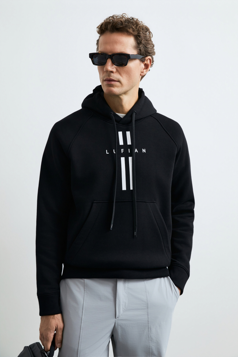 Lufian Erkek Decland Sweatshirt Siyah Siyah