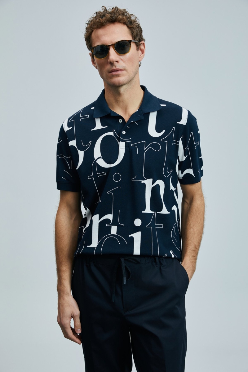 Lufian Erkek Dıamond Smart Polo T-Shirt 111040219 Lacivert Lacivert
