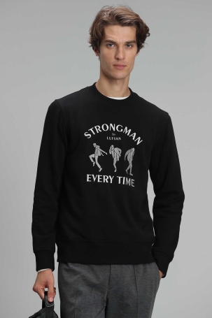 Lufian Erkek Edwın Sweatshirt 627112030076 Siyah Siyah
