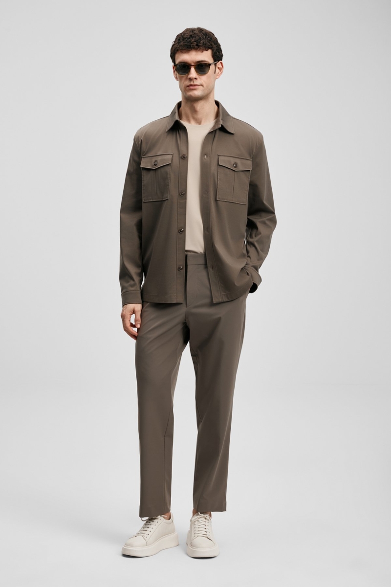 Lufian Erkek Eron Smart Chino Slim Fit Pantolon 111190360 Kum Kum