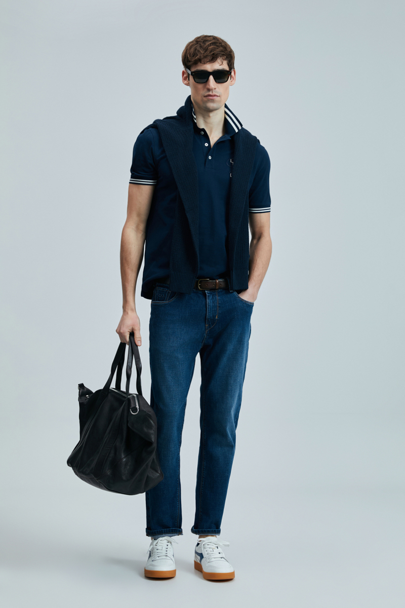 Lufian Erkek Everes Smart Polo T-Shirt 111040216 Lacivert Lacivert