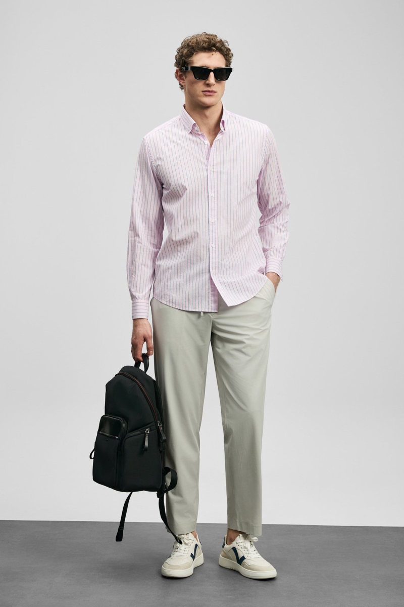 Lufian Erkek Fenrıc Smart Slim Fit Chino Pantolon 111190362 Taş Taş