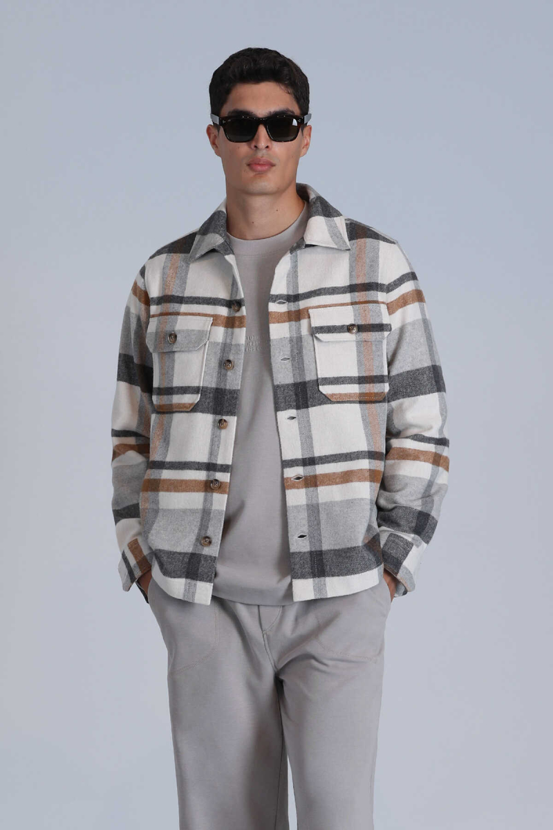 Lufian Erkek Fera Basic Slim Fit Gömlek 112010659 Gri Gri
