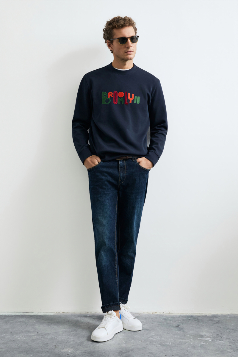 Lufian Erkek Fınn Sweatshirt 112030202 Lacivert Lacivert