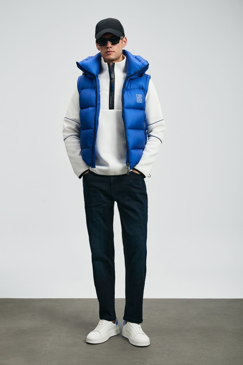 Lufian Erkek Franz Straight Fit Spor Jean Pantolon 112200244 Mavi Mavi