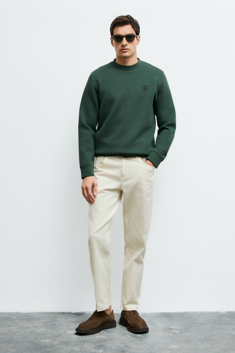 Lufian Erkek Grand Sweatshirt 112030192 Yeşil Yeşil