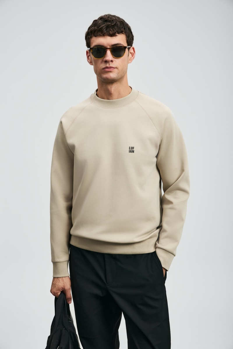 Lufian Erkek Grant Sweatshirt 112030179 Bej Bej