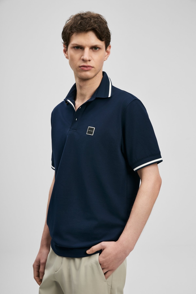 Lufian Erkek Grom Smart Polo T-Shirt 111040232 Lacivert Lacivert