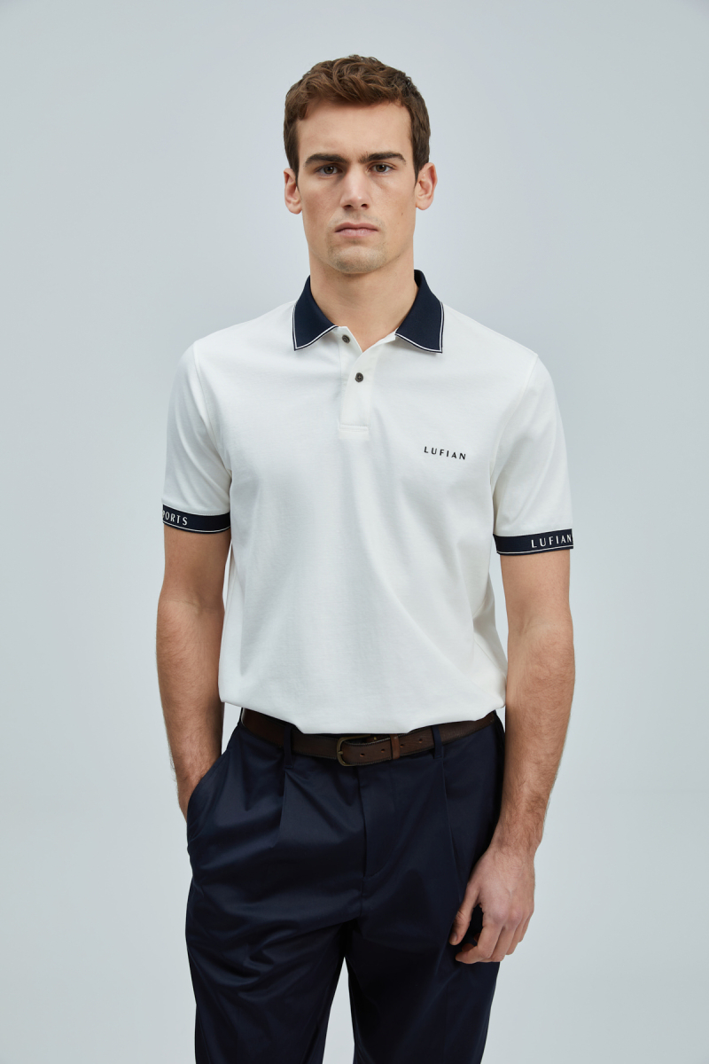 Lufian Erkek Hold Smart Polo T-Shirt 111040226 Kırık Beyaz Kırık Beyaz