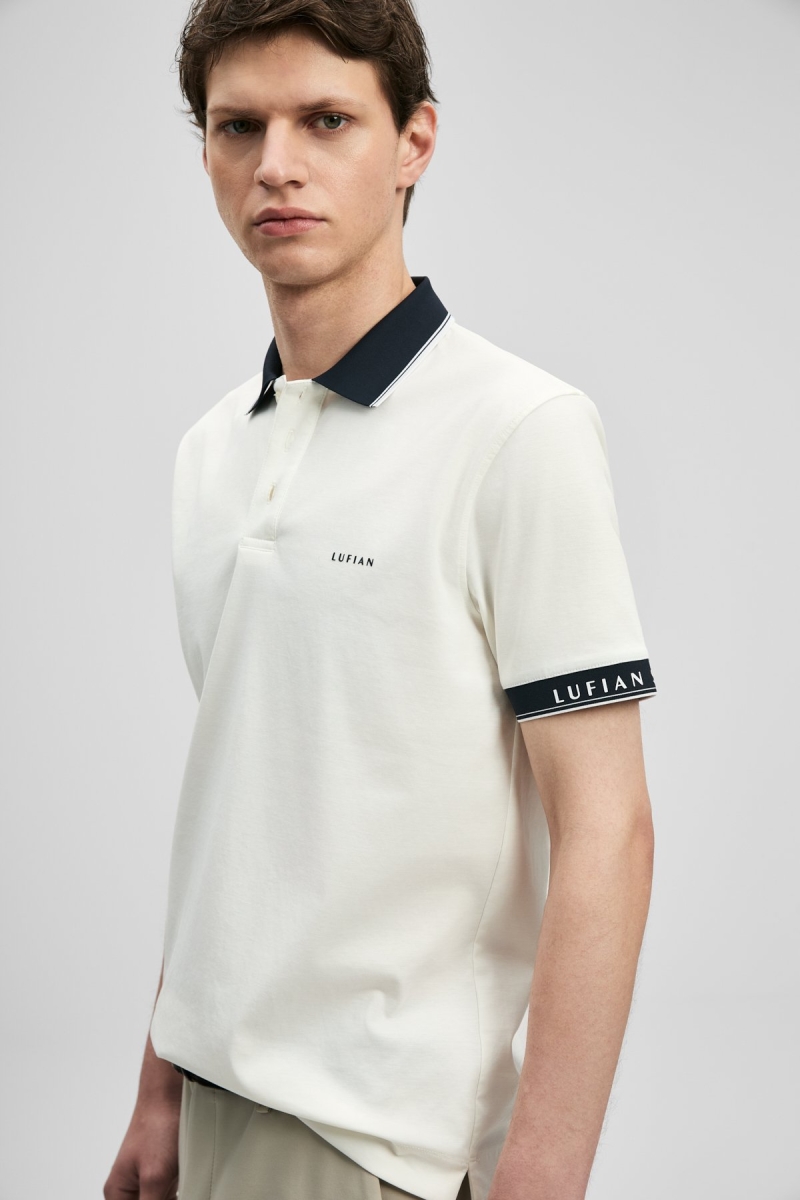 Lufian Erkek Hold Smart Polo T-Shirt 111040251 Kırık Beyaz Kırık Beyaz