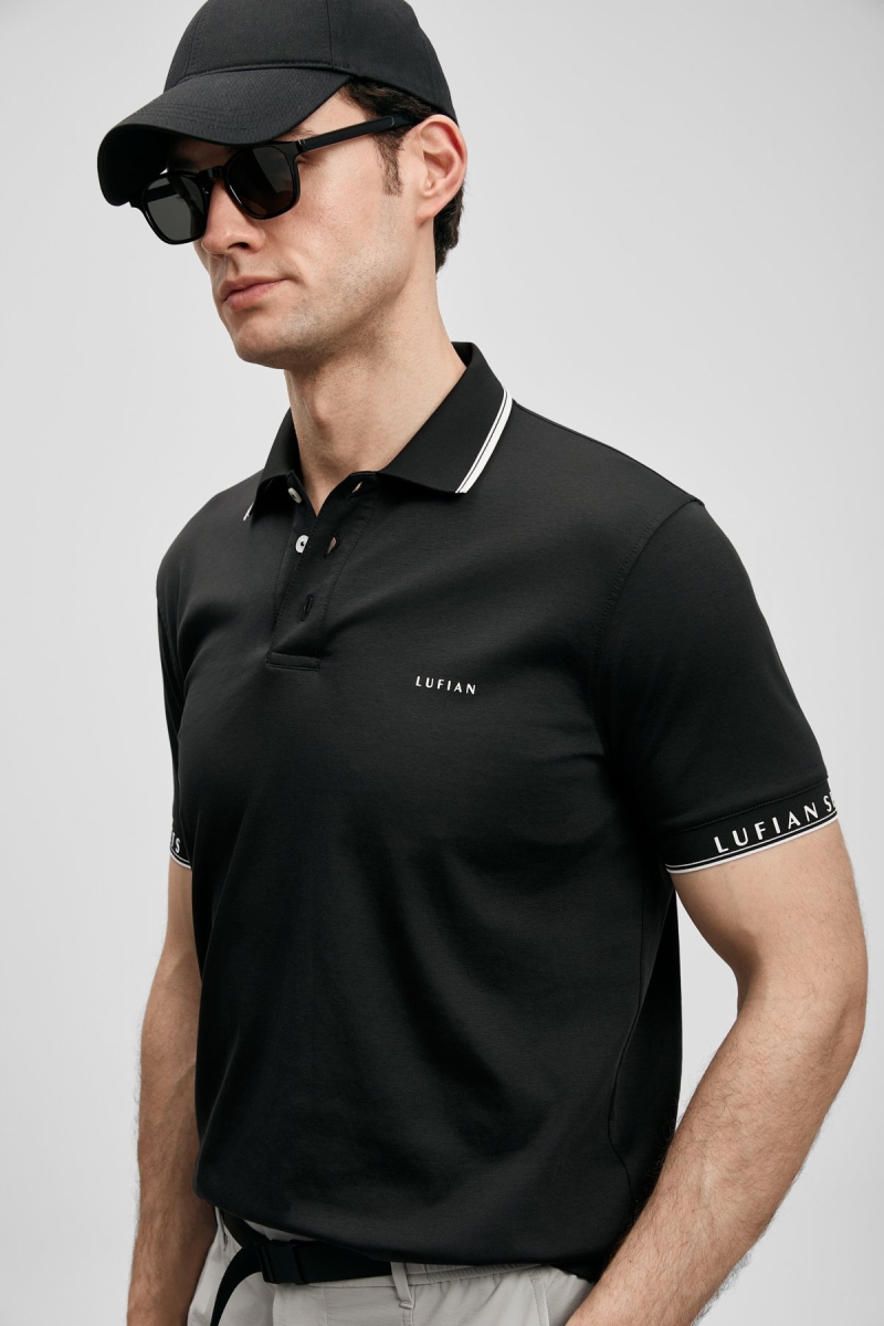 Lufian Erkek Hold Smart Polo T-Shirt 111040251 Siyah Siyah