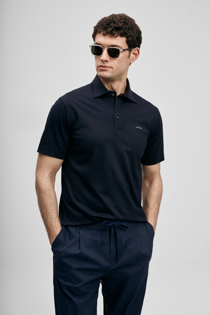 Lufian Erkek Hudson Smart Polo T-Shirt 111040234 Lacivert Lacivert