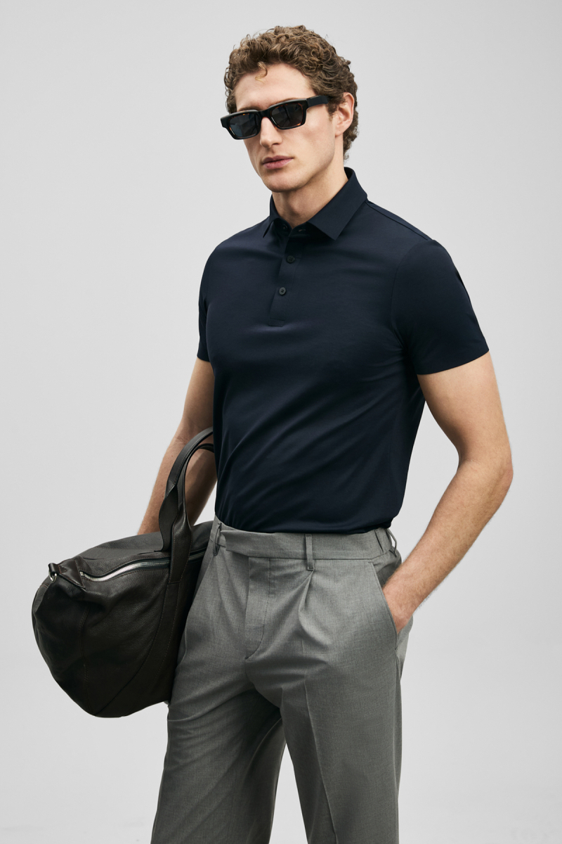 Lufian Erkek Jaxon Hi- Tech Performance Dikişsiz Polo T-Shirt 111040241 Lacivert Lacivert