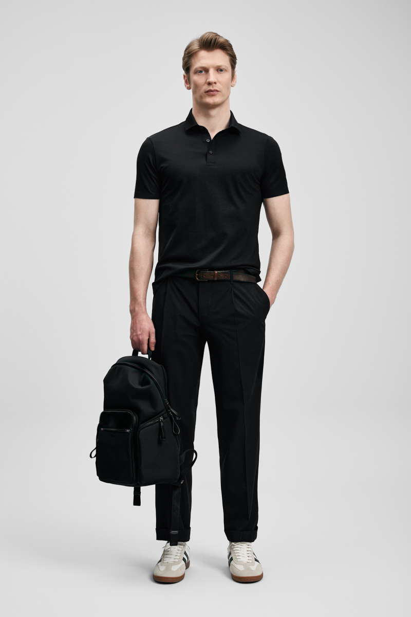 Lufian Erkek Jaxon Hi- Tech Performance Dikişsiz Polo T-Shirt 111040241 Siyah Siyah