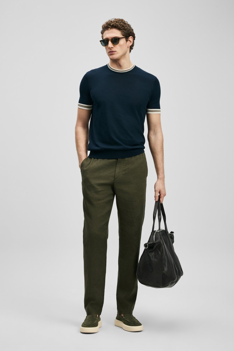 Lufian Erkek Karl Smart Chino Slim Fit Pantolon 111190363 Yeşil Yeşil