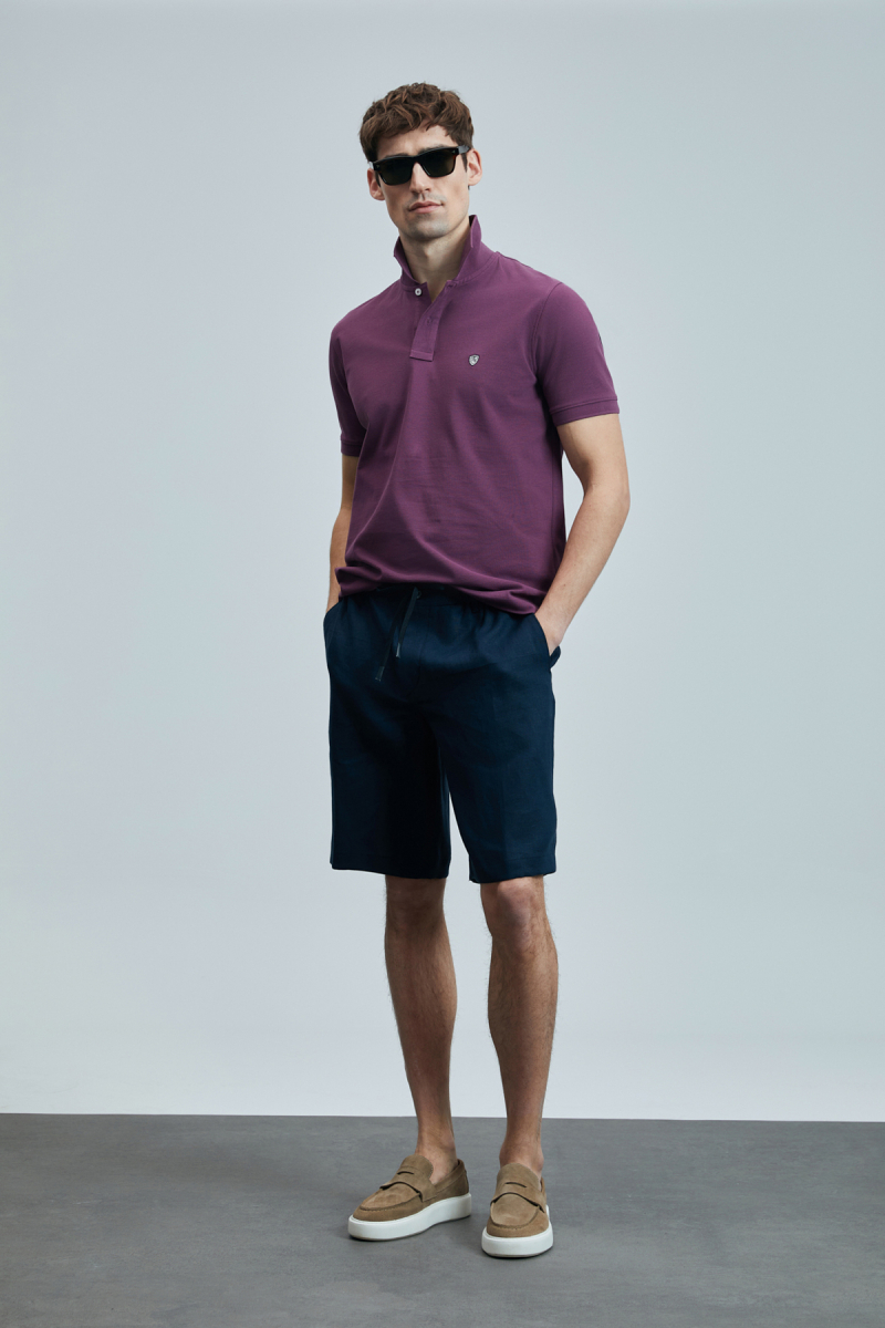Lufian Erkek Laon Smart Polo T-Shirt 111040206 Bordo Bordo