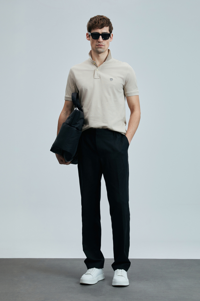 Lufian Erkek Laon Smart Polo T-Shirt 111040206 Ekru Ekru