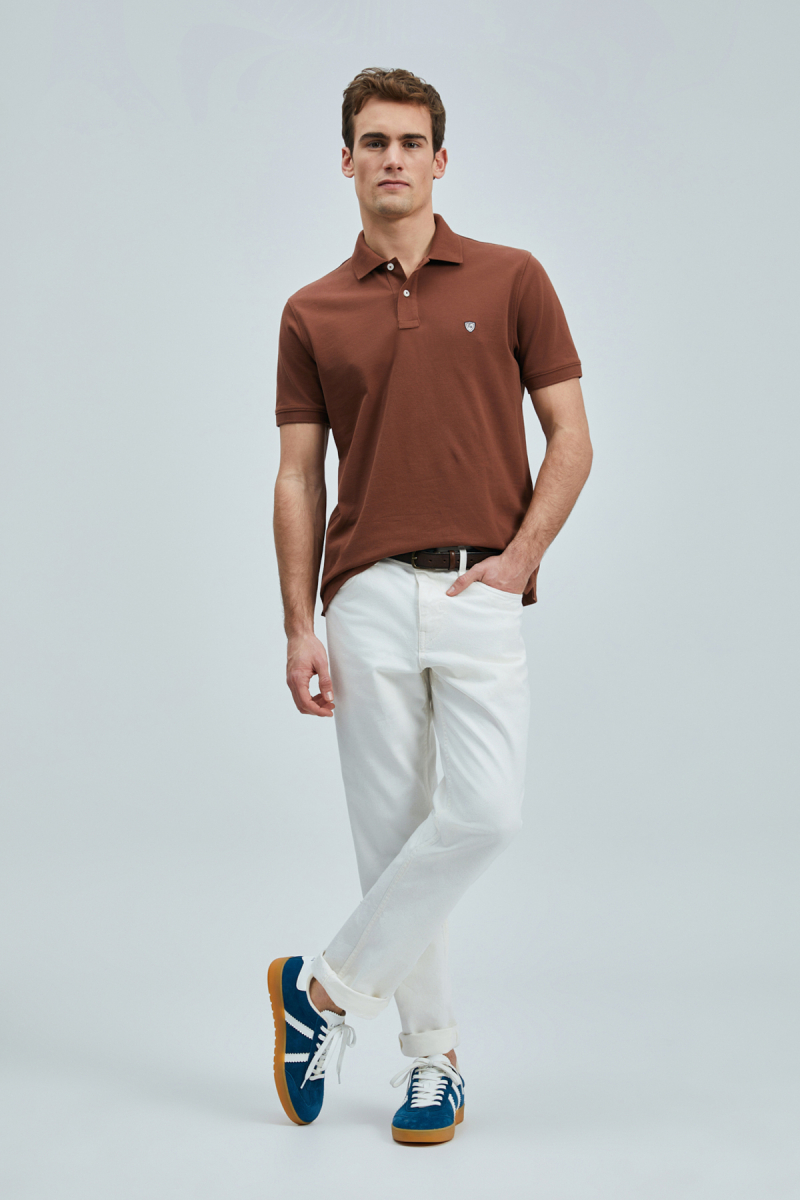 Lufian Erkek Laon Smart Polo T-Shirt 111040206 Kiremit Kiremit