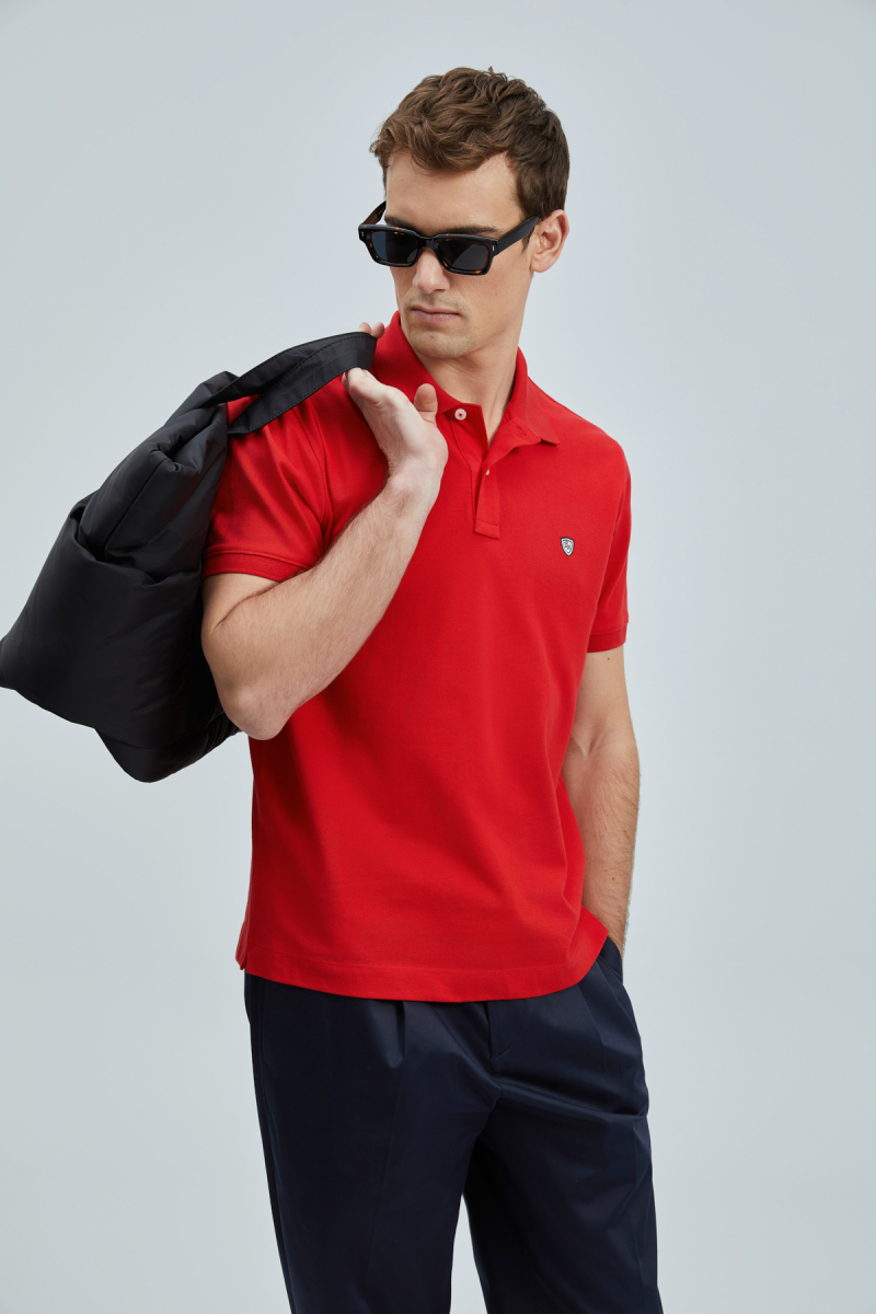 Lufian Erkek Laon Smart Polo T-Shirt 111040206 Kırmızı Kırmızı
