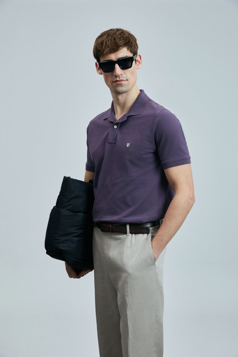 Lufian Erkek Laon Smart Polo T-Shirt 111040206 Mürdüm Mürdüm