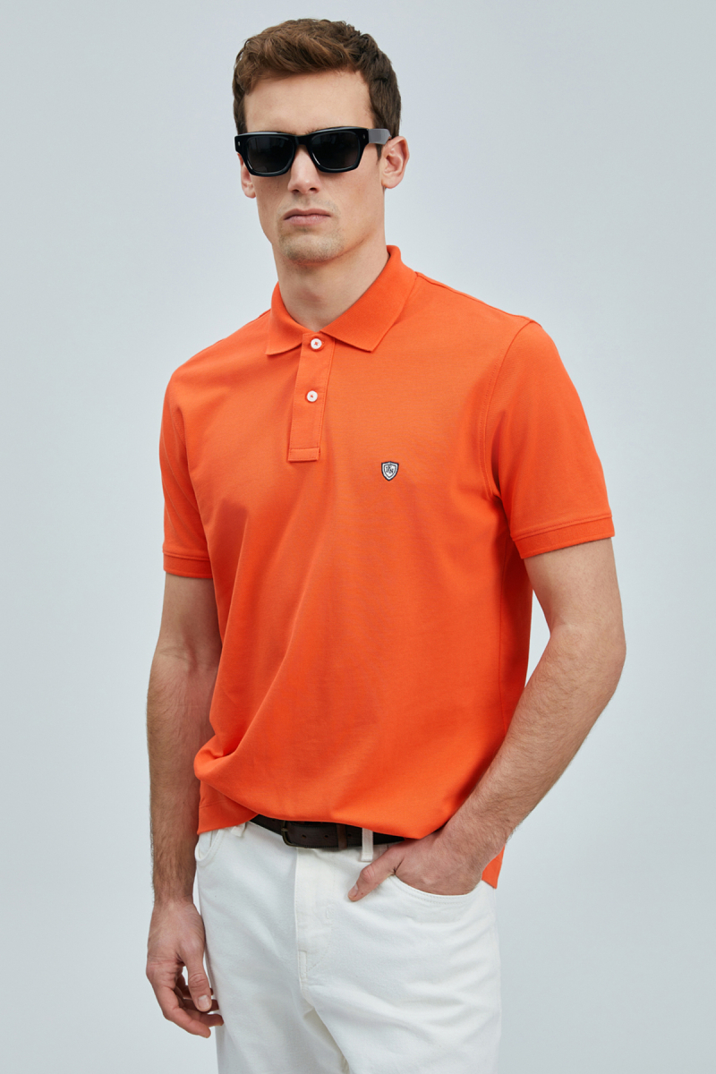 Lufian Erkek Laon Smart Polo T-Shirt 111040206 Turuncu Turuncu