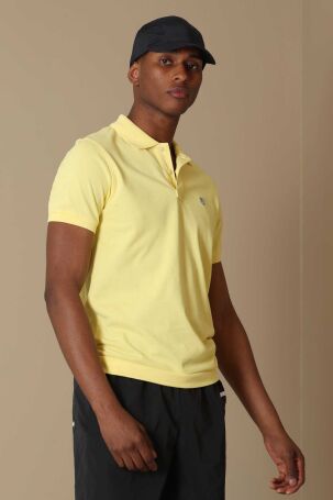 Lufian Erkek Laon Spor Polo Yaka T-Shirt 111040091 Sarı Sarı