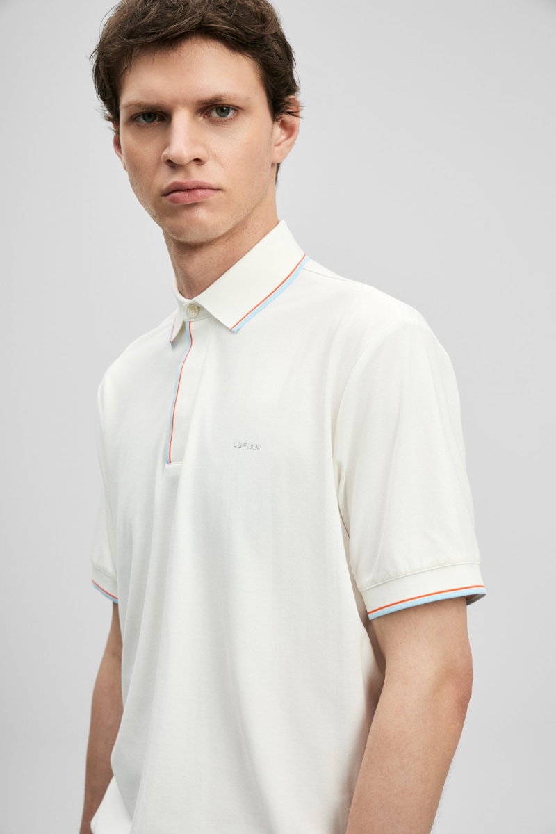 Lufian Erkek Levı Smart Polo T-Shirt 111040238 Beyaz Beyaz