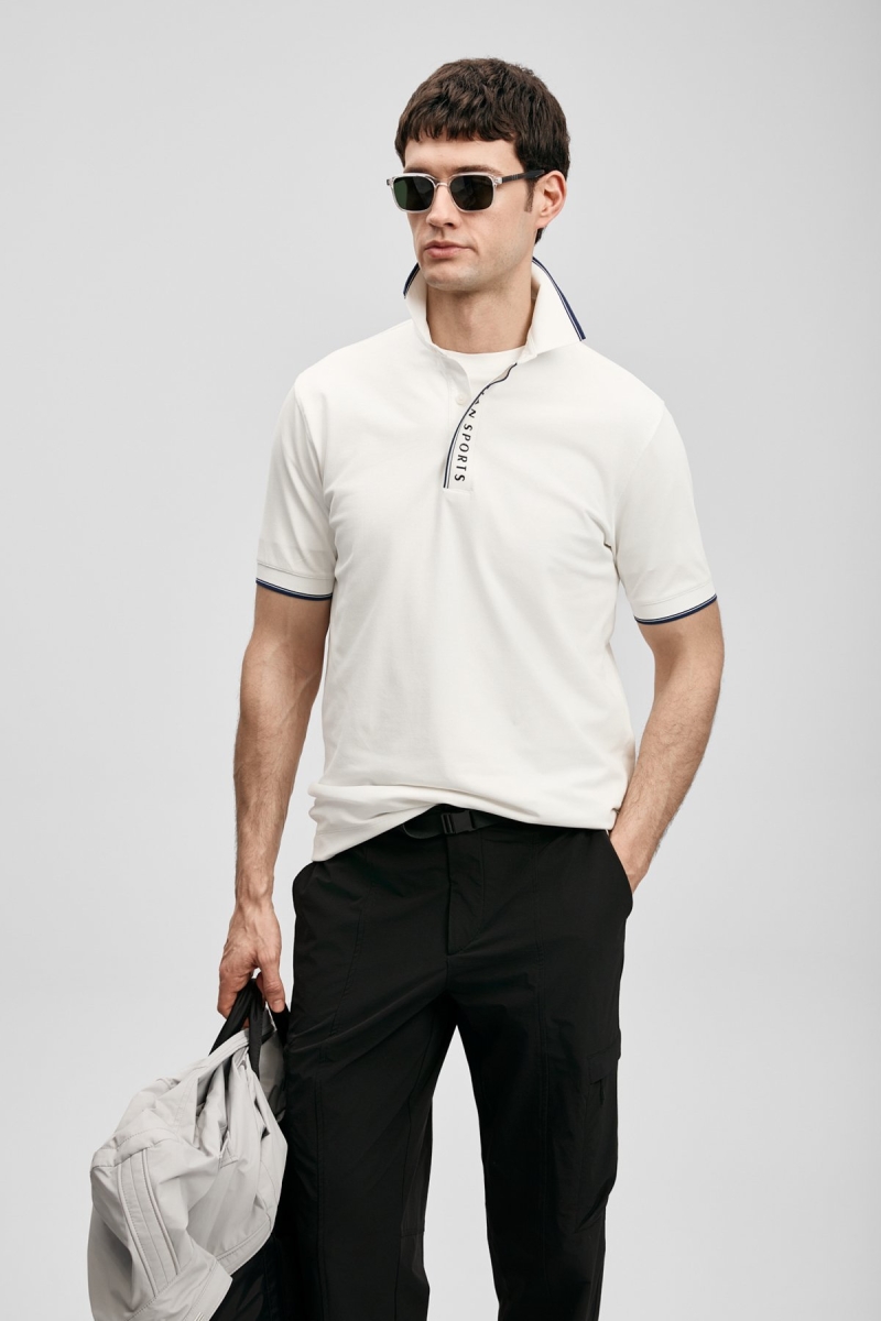 Lufian Erkek Lord Smart Polo T-Shirt 111040252 Kırık Beyaz Kırık Beyaz