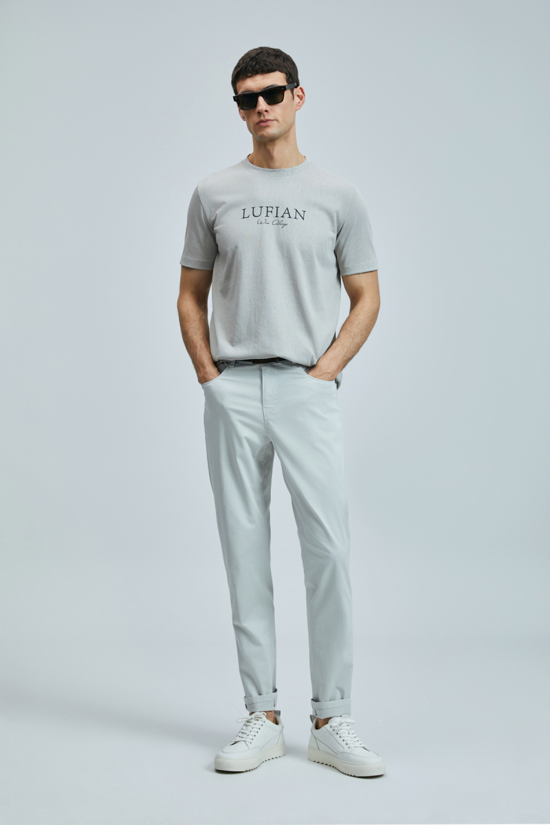 Lufian Erkek Love Modern Grafik T-Shirt 111020238 Bej Bej