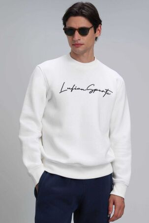 Lufian Erkek Lowe Sweatshirt 112030125 Kırık Beyaz Kırık Beyaz